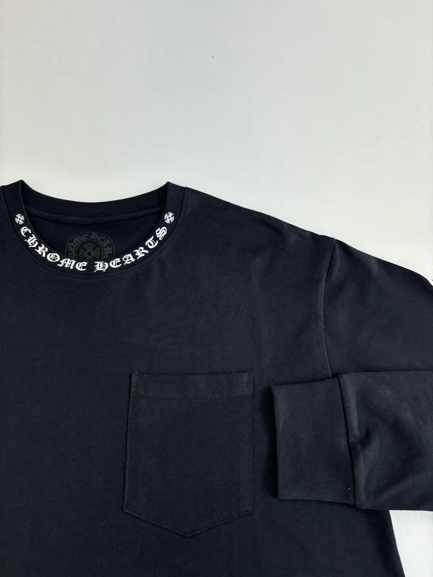 🅿️340 Chrome Heart*/Chrome Heart Sanskrit collar letter printed long-sleeved T-shirt Size: S/M/L